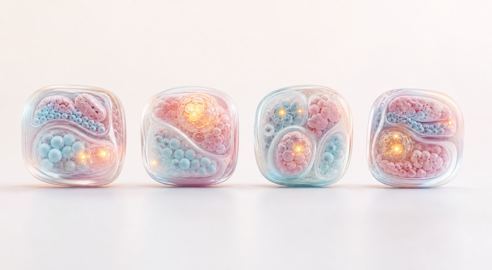 Coordinated pastel diagnostic tissue modules showing a reusable visual system