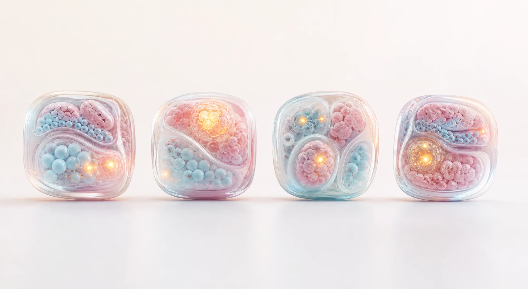Coordinated pastel diagnostic tissue modules showing a reusable visual system